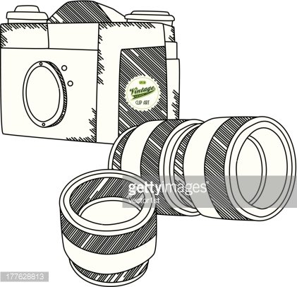 421x406 Vintage Camera Sketch Premium Clipart - Vintage Camera Sketch