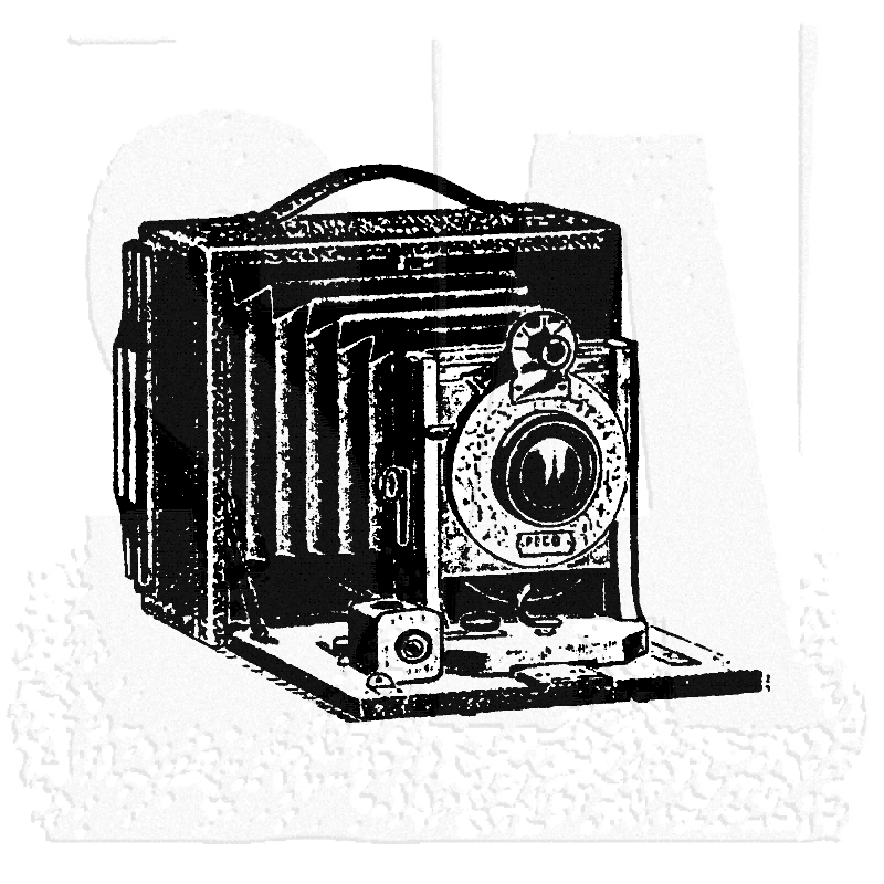 800x800 Wendy Vecchi Wood Mounted Stamp - Vintage Camera Sketch