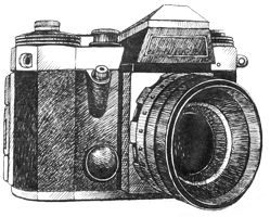 249x200 Old Camera Sketch Flip - Vintage Camera Sketch