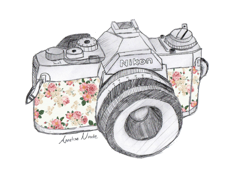 500x344 Vintage Camera Shared By Cydine On We Heart It - Vintage Camera Sketch