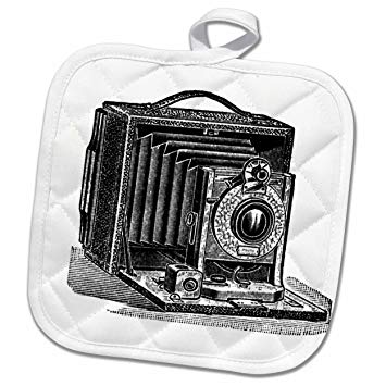 355x355 3d Rose Vintage Camera Ink And Pen Drawing Print. Old - Vintage Camera Sketch