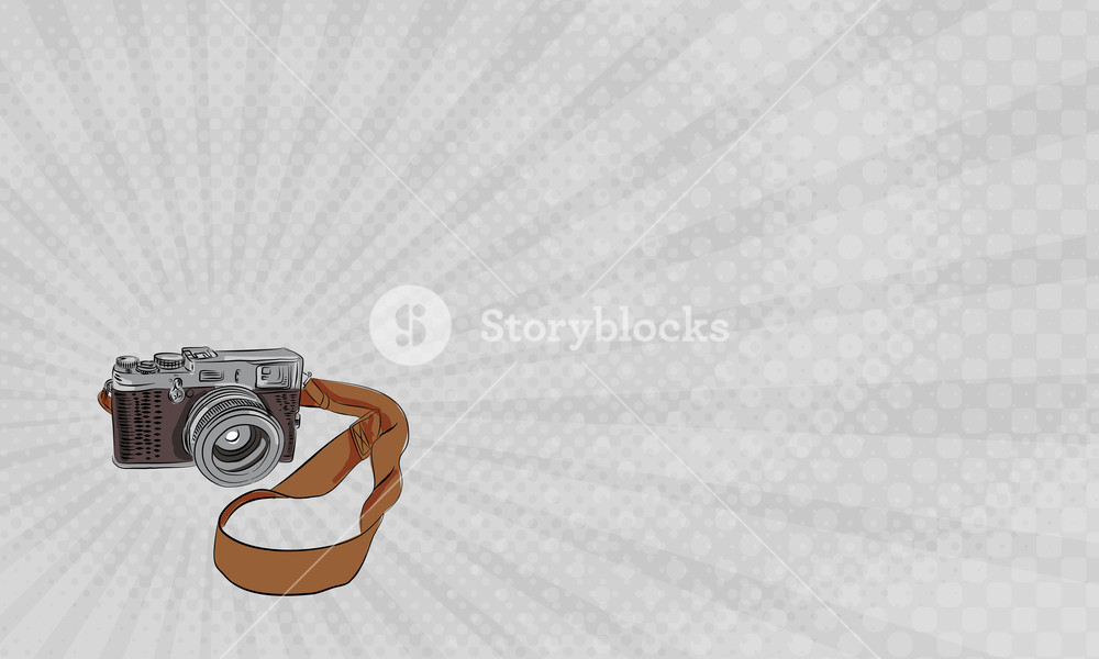 1000x600 Business Card Showing Drawing Sketch Style Illustration Of A - Vintage Camera Sketch