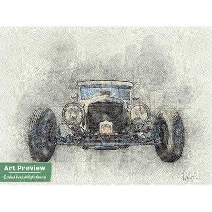 428x428 Vintage Car 20 Gift Era Of Vintage Car Sketch - Vintage Car Sketch