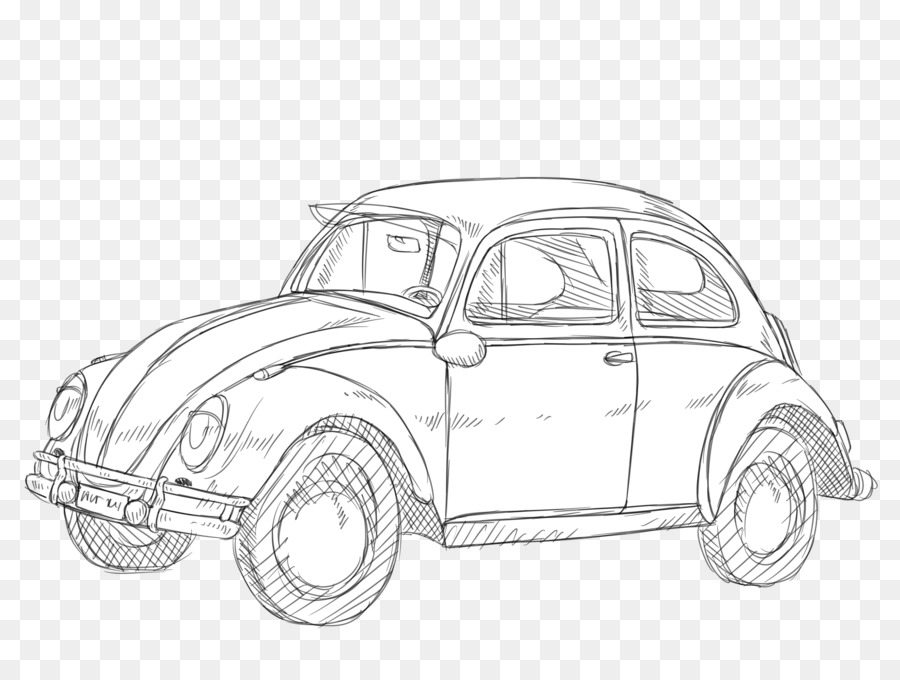 900x680 Volkswagen Beetle Vintage Car Automotive Design Sketch - Vintage Car Sketch