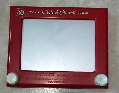 400x313 Vintage Large Red Ohio Art Etch A Sketch Magic Screen - Vintage Etch A Sketch