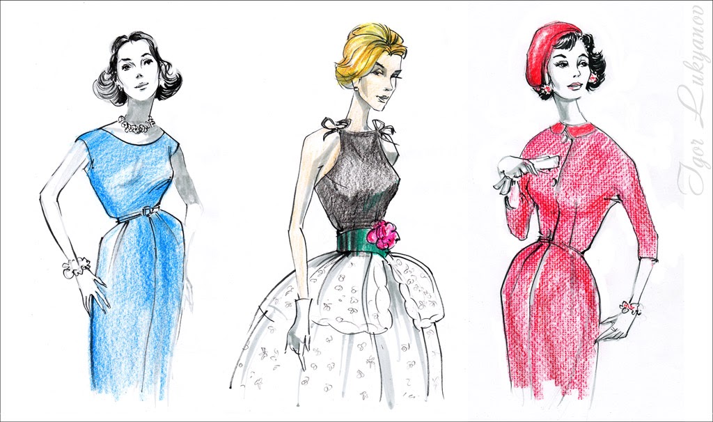 1024x606 Vintage Fashion Illustrations Style - Vintage Fashion Sketches