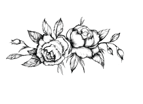 500x364 Flower Tattoos Bohemian Vintage Floral Tattoo Stickers - Vintage Floral Sketch