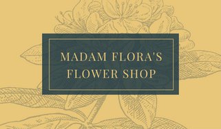 321x188 Yellow Floral Sketch Vintage Business Card - Vintage Floral Sketch