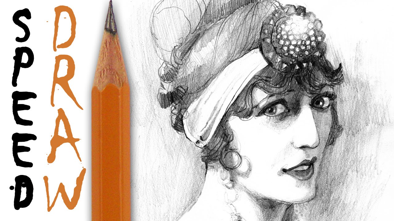 1280x720 How To Draw A Face - Vintage Girl Sketch