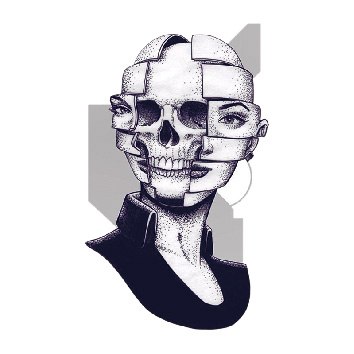 354x354 Removable Body Art Temporary Tattoo Stickers Vintage Girl Tattoo - Vintage Girl Sketch