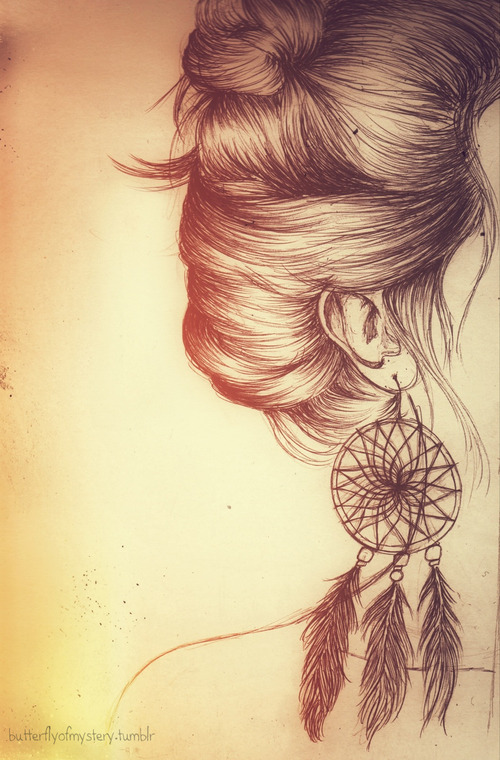 500x760 Drawing Art Hair Girl Jewelry Vintage Orange Indie Black Grunge - Vintage Girl Sketch
