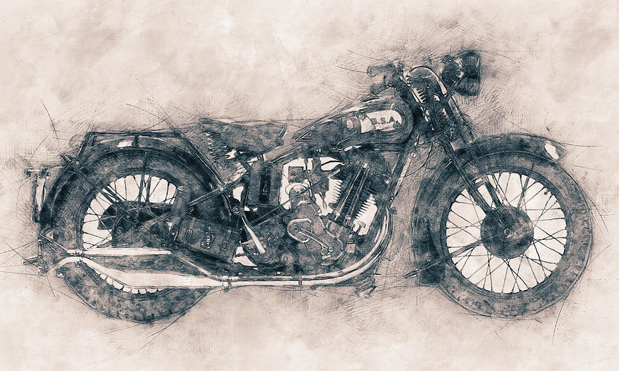 Vintage Motorcycle Sketch