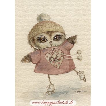368x368 Postcards Inga Paltser Vintage - Vintage Owl Sketch