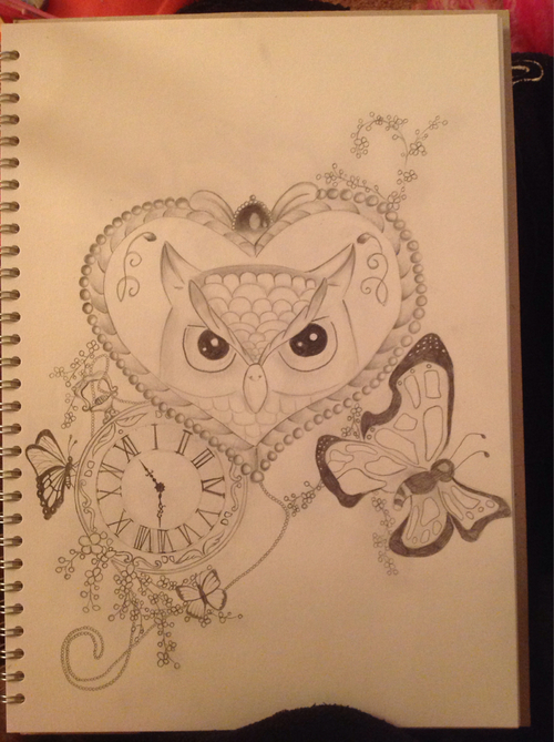 500x669 Vintage Owl Shared By Sarah Jayne Dorward On We Heart It - Vintage Owl Sketch