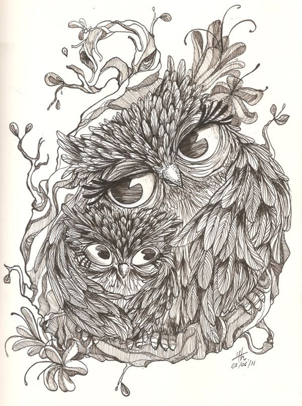 600x806 Too Cute Everything Owls.. Vintage Owl, Tattoo And - Vintage Owl Sketch