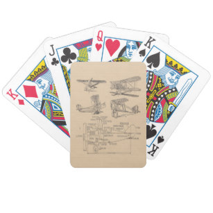 307x307 Vintage Airplane Playing Cards Zazzle - Vintage Plane Sketch
