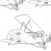 173x173 Passenger Plane Sketch Wallpaper - Vintage Plane Sketch