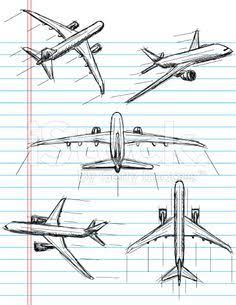 236x305 Sketch Airplane - Vintage Plane Sketch