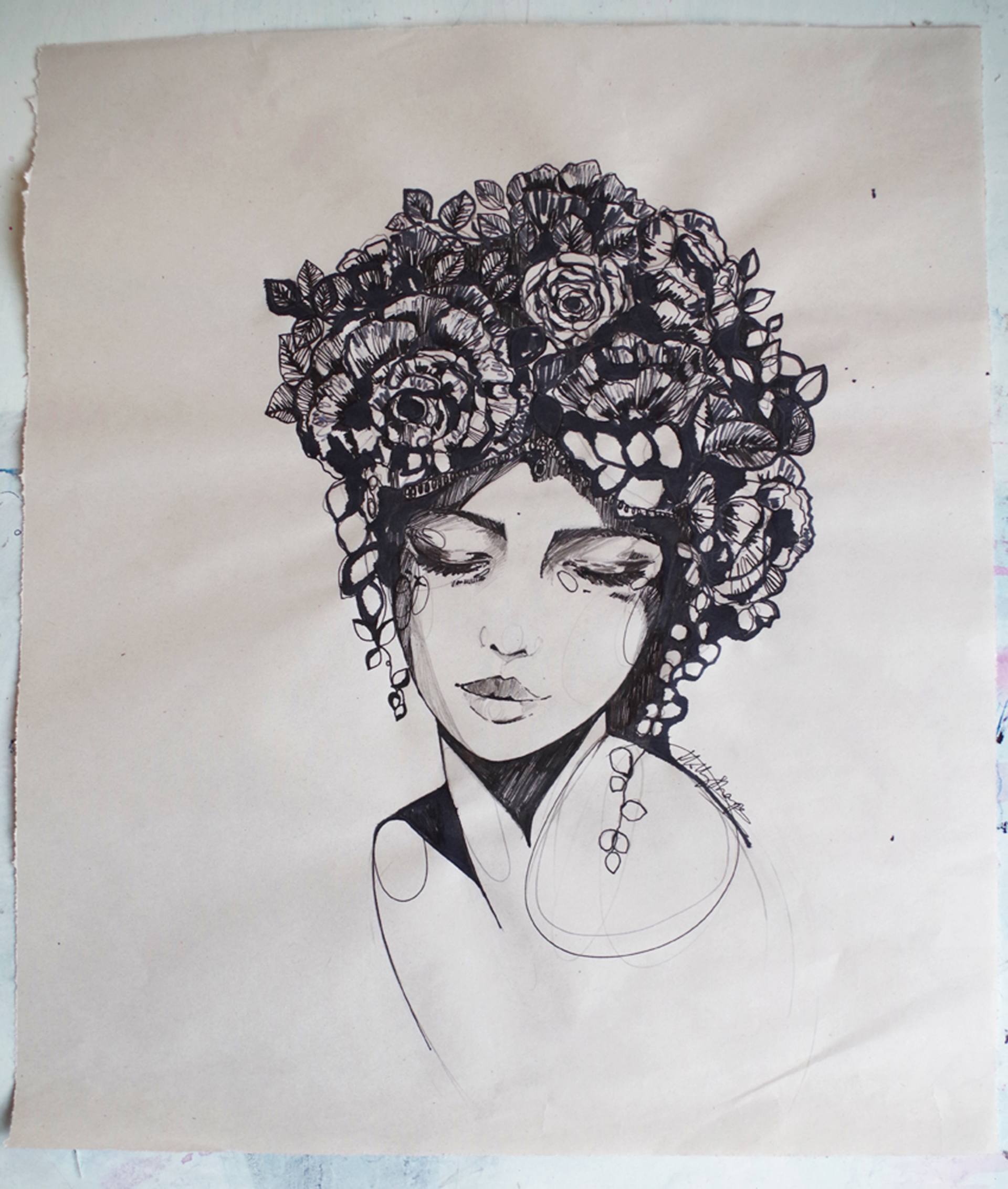 Vintage Rose Sketch at PaintingValley.com | Explore collection of ...