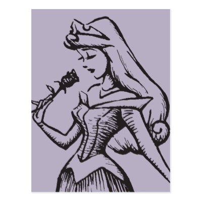 400x400 Sleeping Beauty Aurora - Vintage Rose Sketch