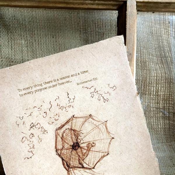 600x600 Vintage Style Umbrella Girl Sketch - Vintage Sketches