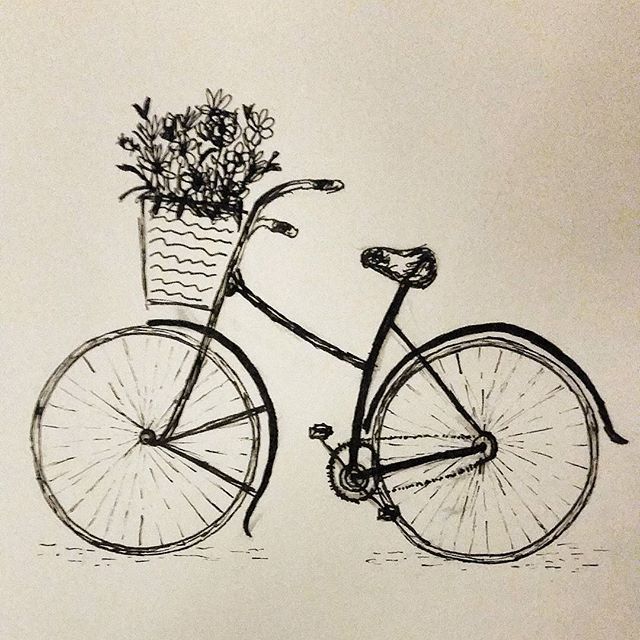 640x640 Bike Ride Vintage Art - Vintage Sketches