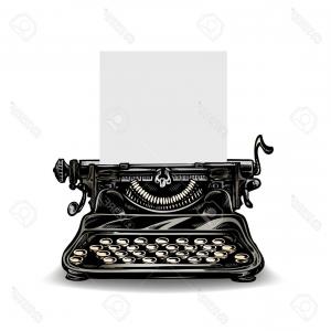 300x300 Hand Drawn Vintage Typewriter Sketch Publishing Vector Lazttweet - Vintage Typewriter Sketch