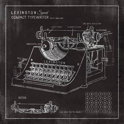 473x473 Lexington Typewriter Giclee Print By The Vintage Collection - Vintage Typewriter Sketch