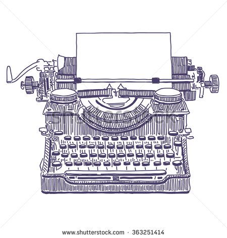 450x470 Pin By Lily Tempeltom On Locuras Literarias Vintage - Vintage Typewriter Sketch