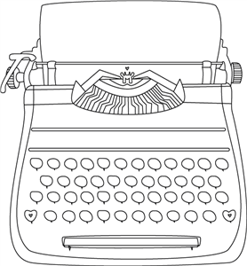 278x300 Silhouette Online Store Typewriter Sketch Silhouette - Vintage Typewriter Sketch