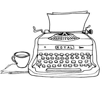 342x280 Typewriter Clipart Drawn - Vintage Typewriter Sketch