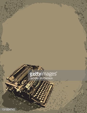 364x473 Vintage Retro Typewriter On Sepia Background Premium Clipart - Vintage Typewriter Sketch