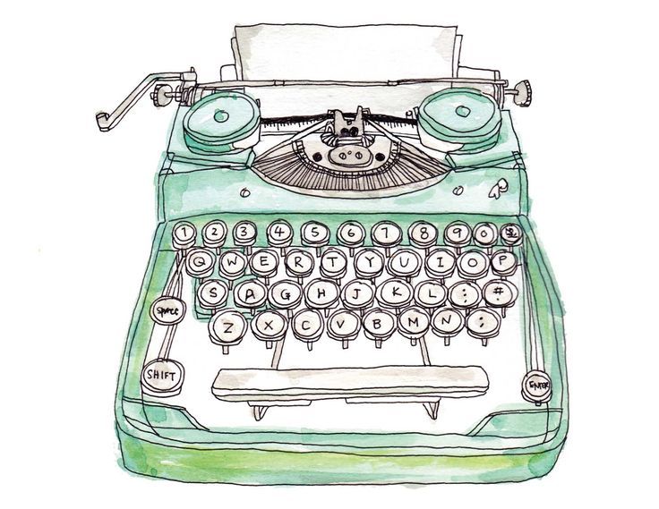 736x569 Drawn Typewriter Cute - Vintage Typewriter Sketch