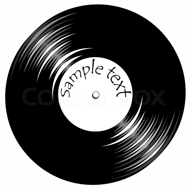 800x800 Vintage Vinyl Record With Space For Text, Art Illustration Stock - Vinyl Record Sketch