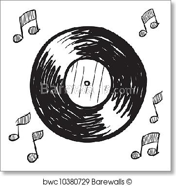 362x382 Art Print Of Vinyl Record Sketch Barewalls Posters Amp Prints - Vinyl Record Sketch