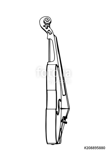354x500 Sketch Of Violin With Bow Vector Stock Image And Royalty Free - Violin Bow Sketch