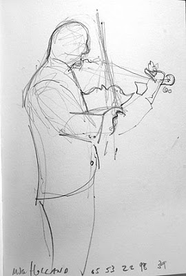 270x400 Drawing Of A Violin Player - Violin Pencil Sketch