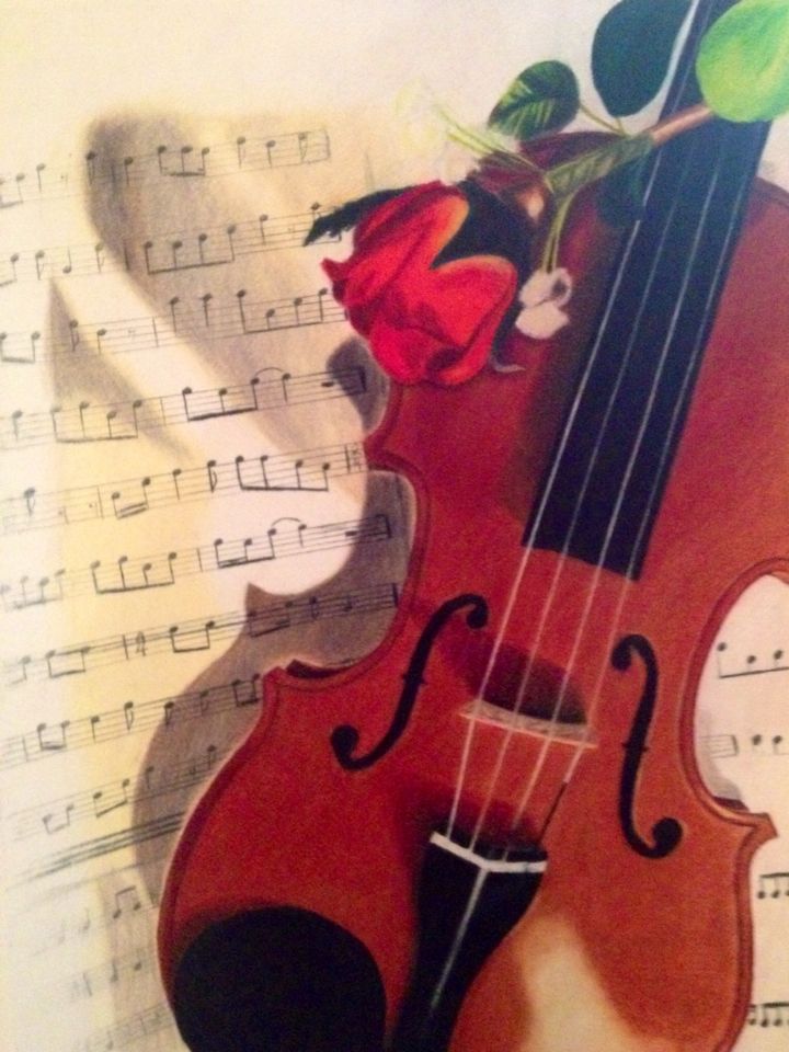 720x960 Drawn Violin Pencil Drawing - Violin Pencil Sketch