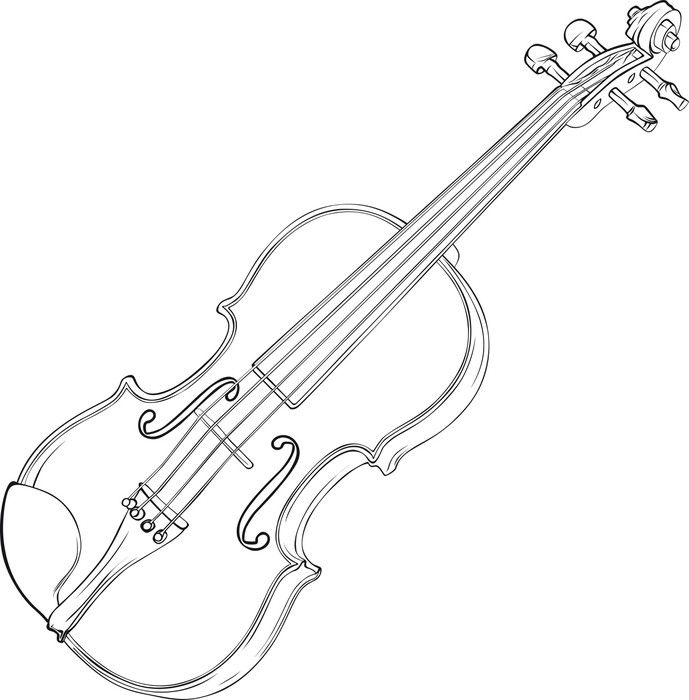 689x700 Violin Drawing Wall Mural We Live To Change - Violin Sketch
