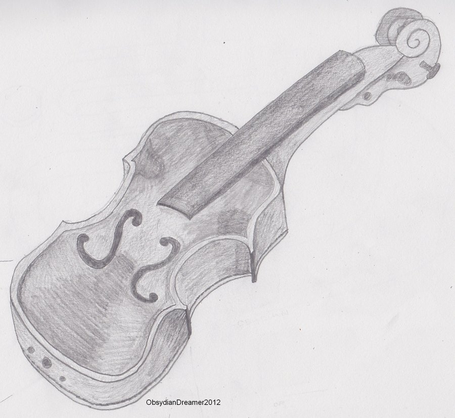 900x827 Violin Sketch By Obsydiandreamer - Violin Sketch