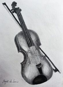 218x300 Drawn Violinist Pencil Sketch - Violin Sketch