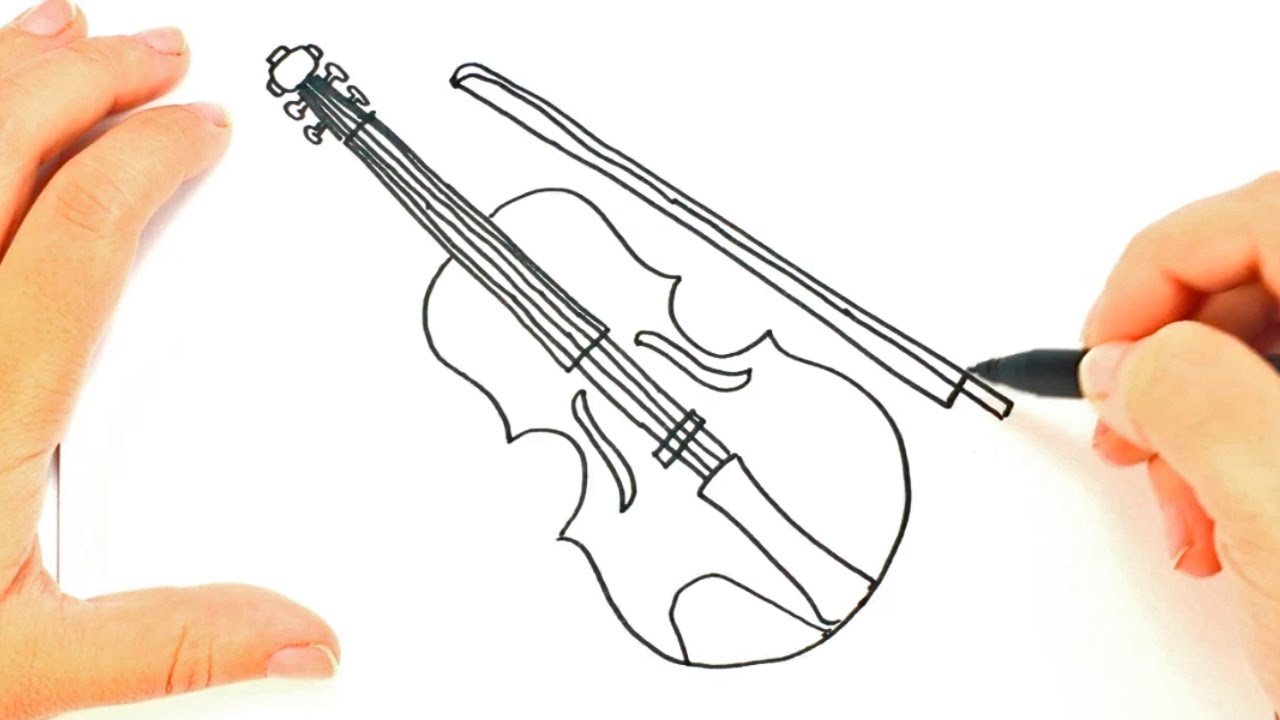 1280x720 How To Draw A Violin Violin Easy Draw Tutorial - Violin Sketch