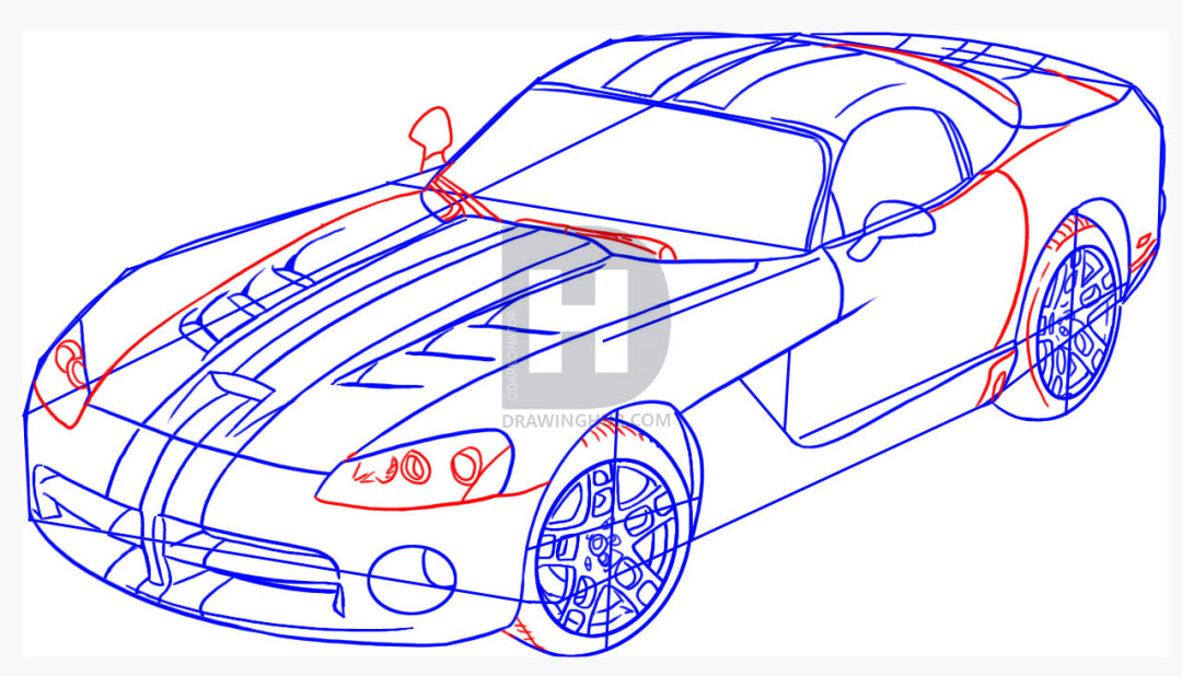 1080x618 How To Draw A Dodge Viper, Step By Step, Drawing Guide, By - Viper Sketch