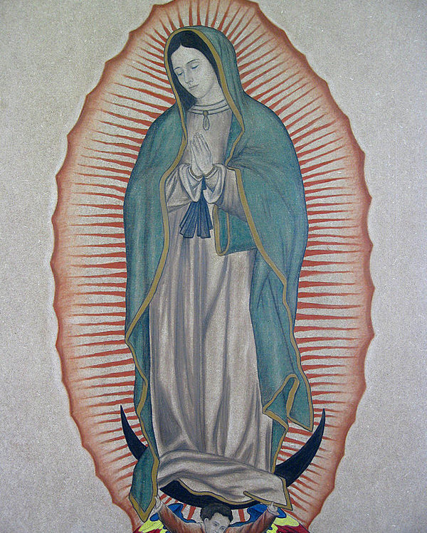 600x749 La Virgen De Guadalupe Poster By Lynet Mcdonald - Virgen De Guadalupe Sketch