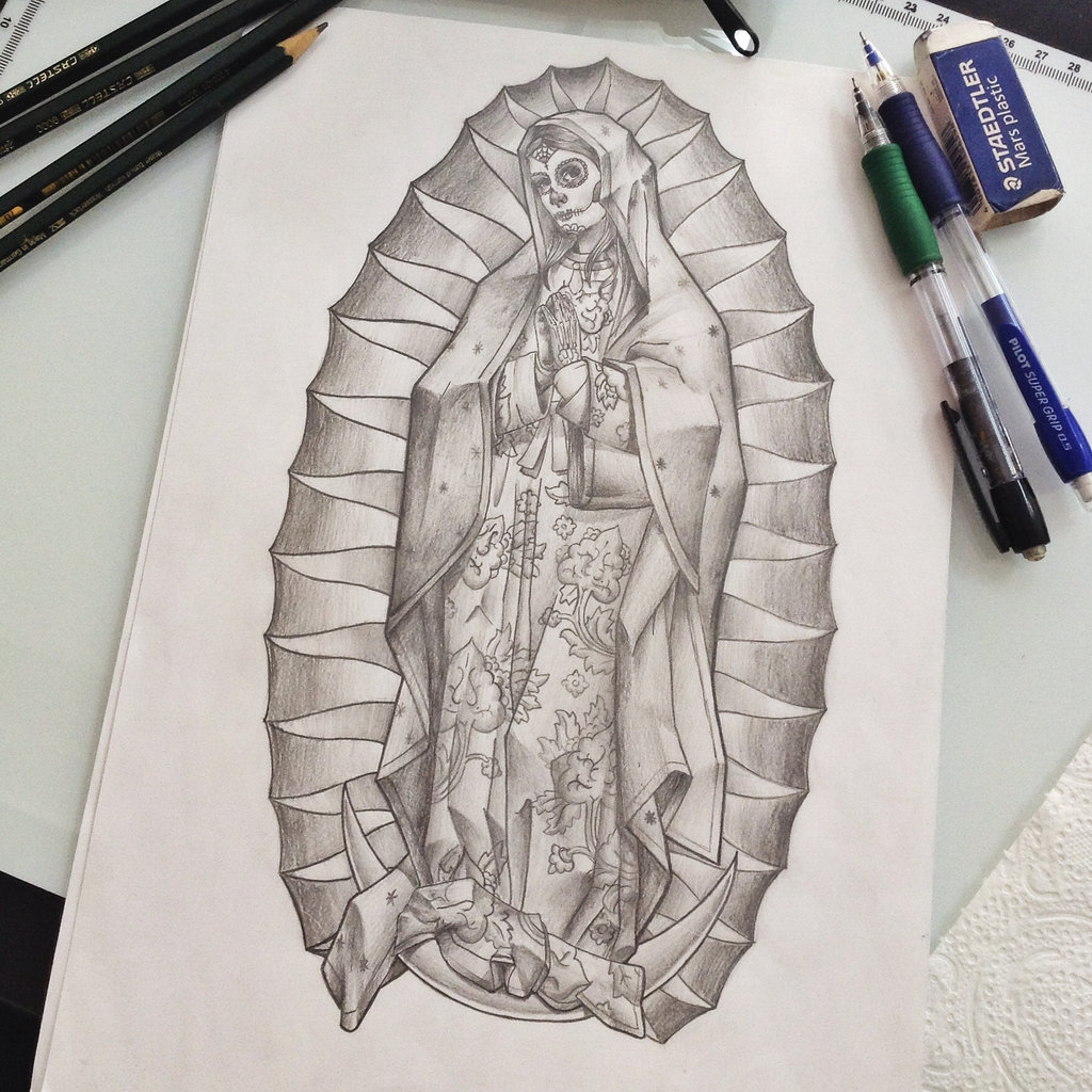 Virgen De Guadalupe Sketch at PaintingValley.com | Explore collection ...