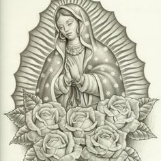 Outline Virgen De Guadalupe Drawing