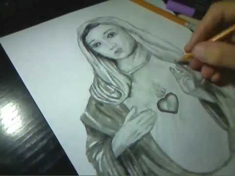480x360 How To Draw Virgin Mary By Sakis Armian - Virgin Mary Sketch