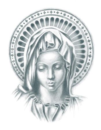 350x450 Realistic Virgin Mary Tattoo Tattooednow! Ltd. - Virgin Mary Sketch
