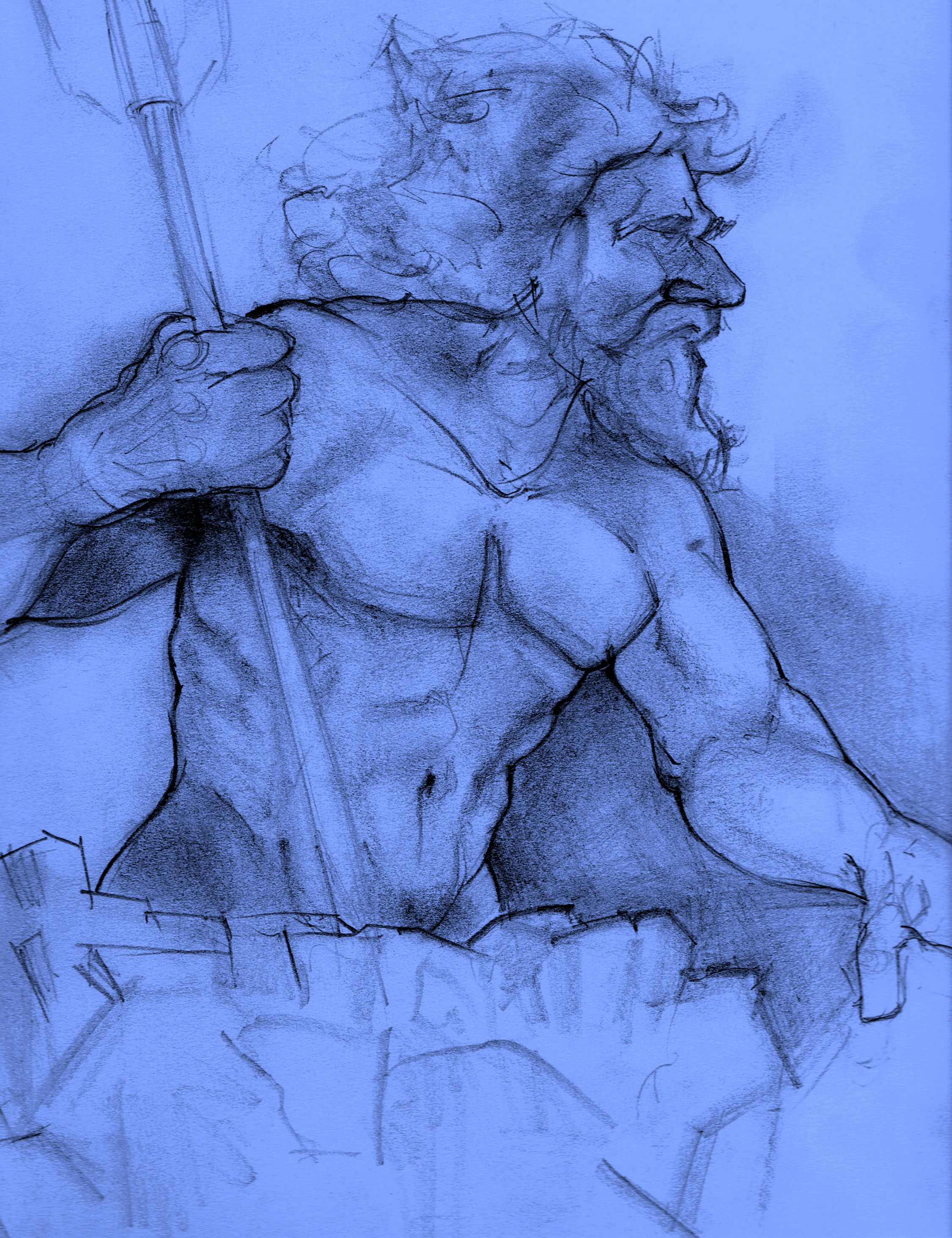 2251x2926 Sketch I Did Of The King Neptune Statue In Virginia Beach, Va On - Virginia Sketch