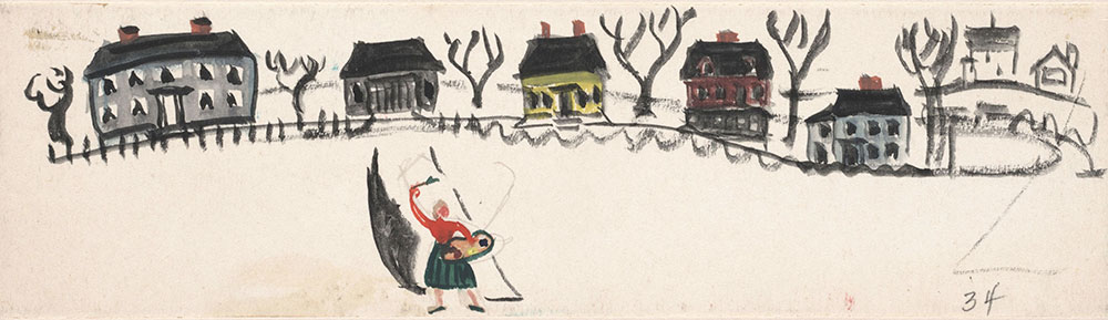 1000x289 Sketch Of Virginia Lee Burton And Street, For Life Story - Virginia Sketch